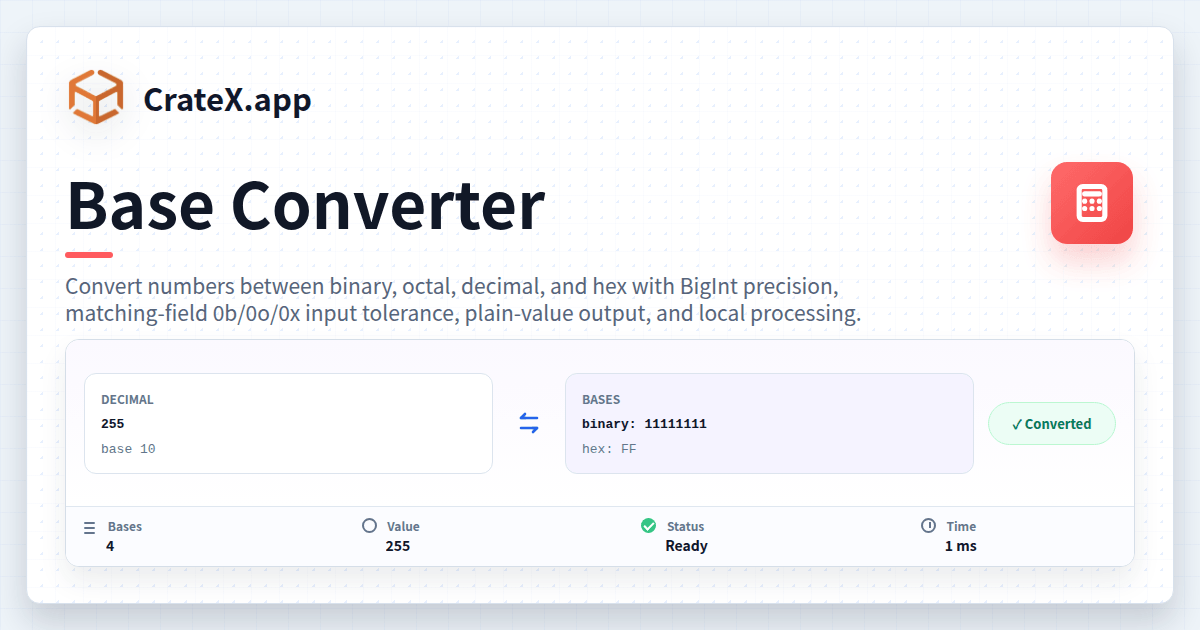 Base Converter - Binary Hex Octal Decimal Number Converter