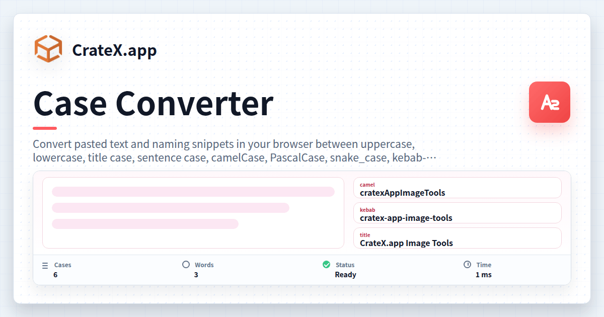 Case Converter - camelCase, snake_case, kebab-case