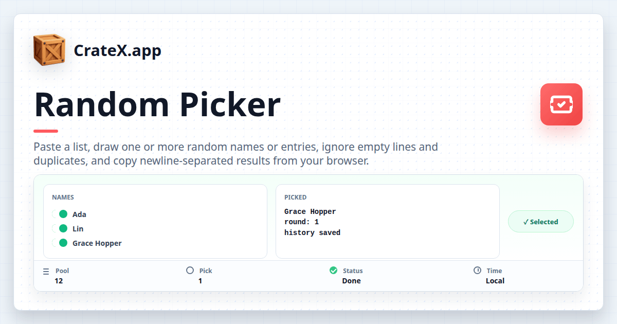 Random Picker - Draw Names from a List