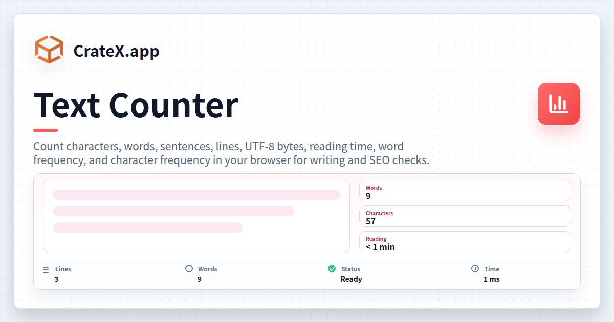 Text Counter - Characters, Words, Bytes & Frequency