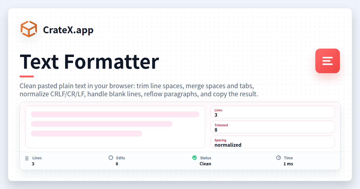 Text Formatter - Remove Extra Spaces & Line Breaks