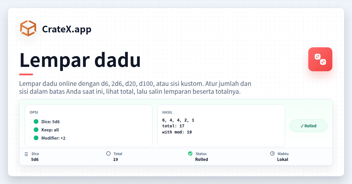 Lempar dadu - Alat dadu online