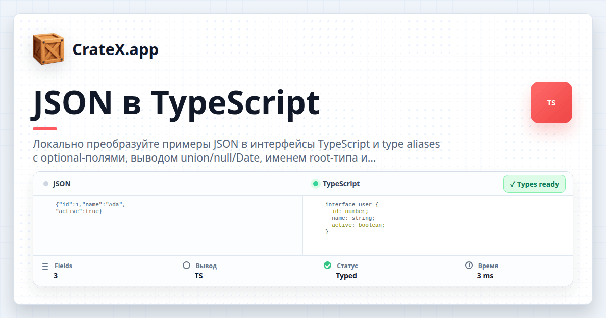 JSON в TypeScript - создание интерфейсов из JSON